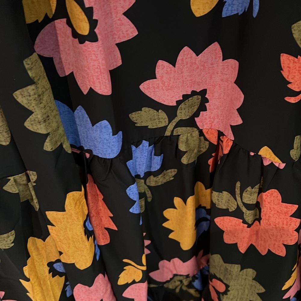 j. marie floral printed belted midi dress - Picture 4 of 4